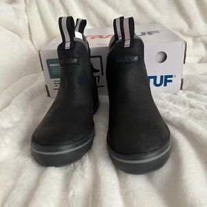 XtraTuf Black Leather Deck Boots SZ 7